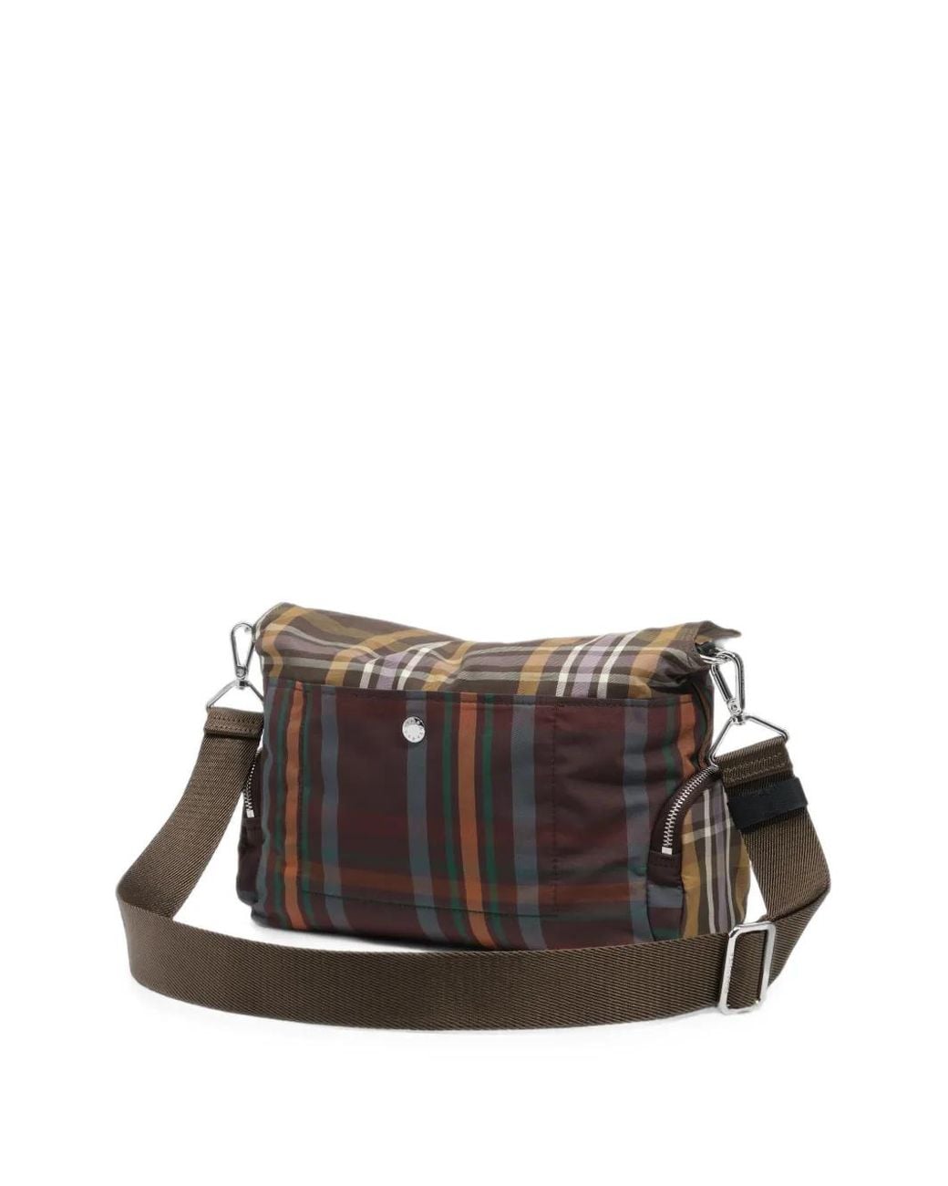 Bimba Y Lola Black Grand Sac À Main À Motif Tartan Chocolat Et Vert
