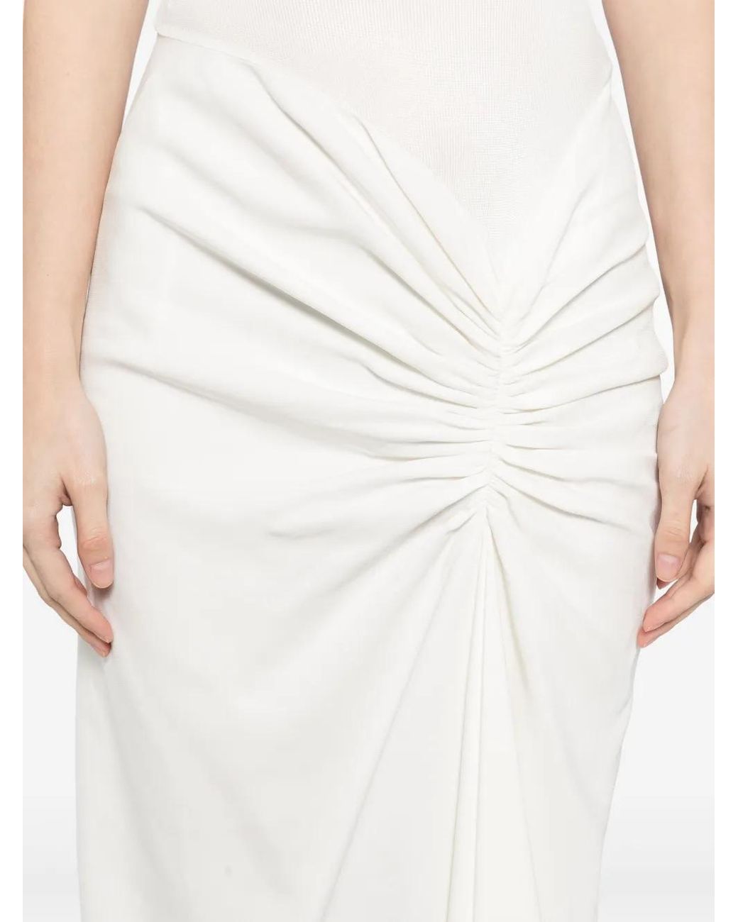 Christopher Esber White Ruched Gown