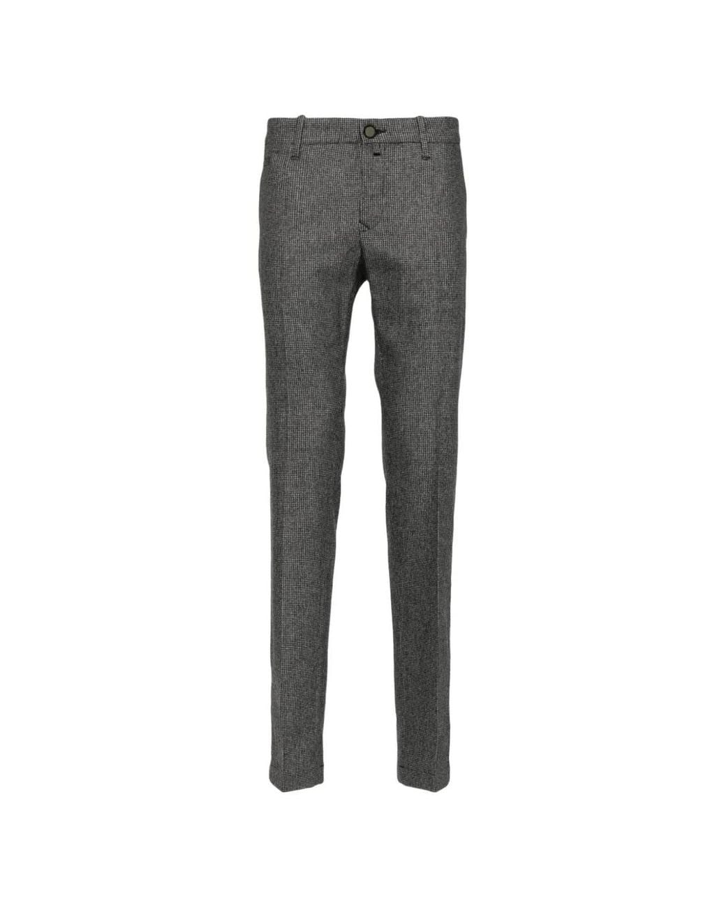 Jacob Cohen Gray Houndstooth-Pattern Trousers for men