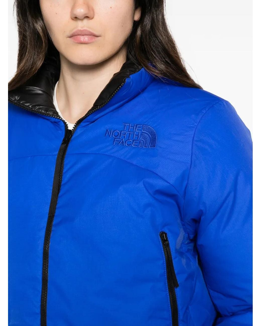 The North Face Blue Logo-Embroidered Puffer Jacket
