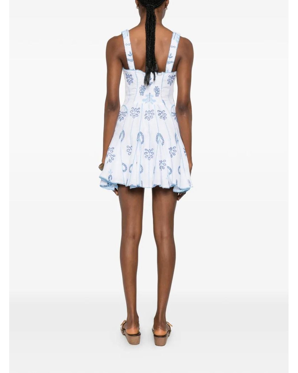 Charo Ruiz White Arissa Embroidered A-Line Mini Dress