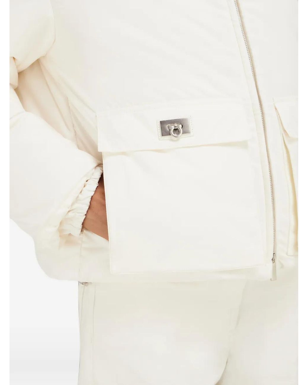 Ferragamo White Padded Bomber