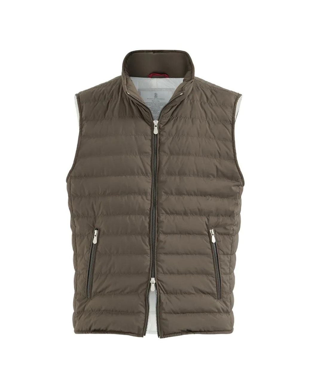 Brunello Cucinelli Brown Quilted Gilet for men
