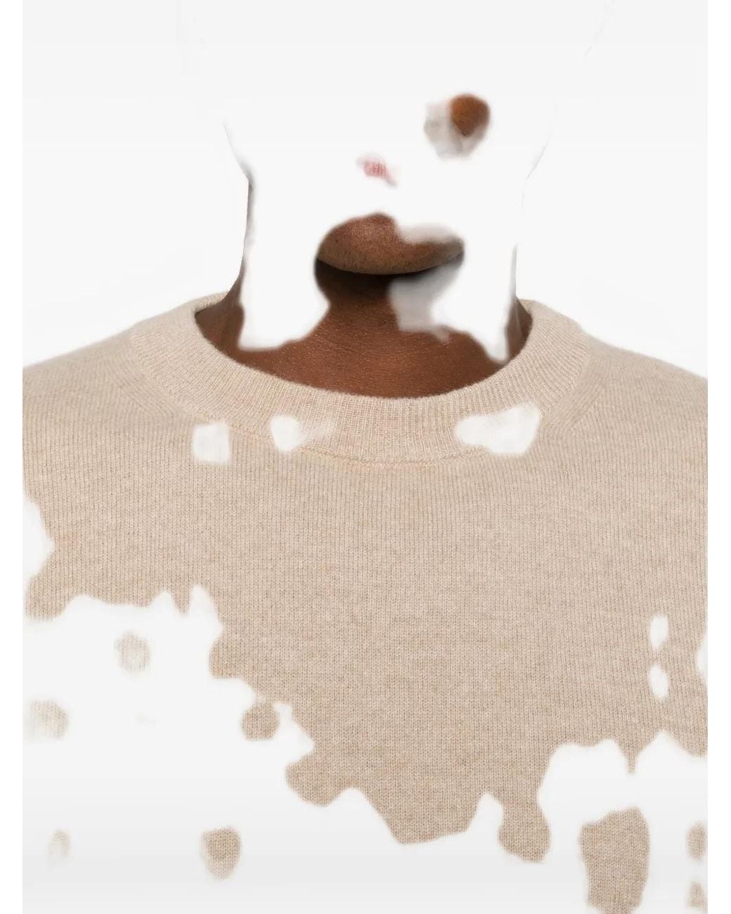 Daniele Fiesoli Natural Crew-Neck Cashmere Sweater for men