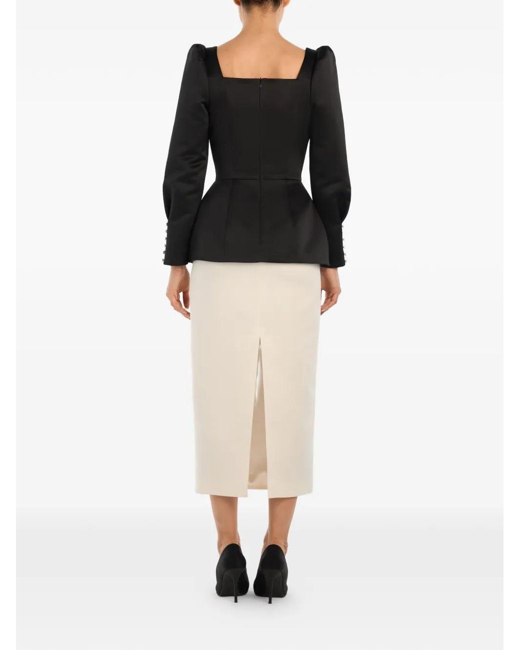 POST MERIDIEM Black Satin Top