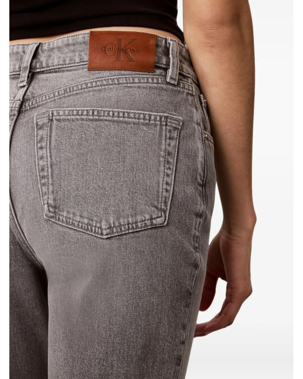 Calvin Klein Gray Straight-Leg Jeans