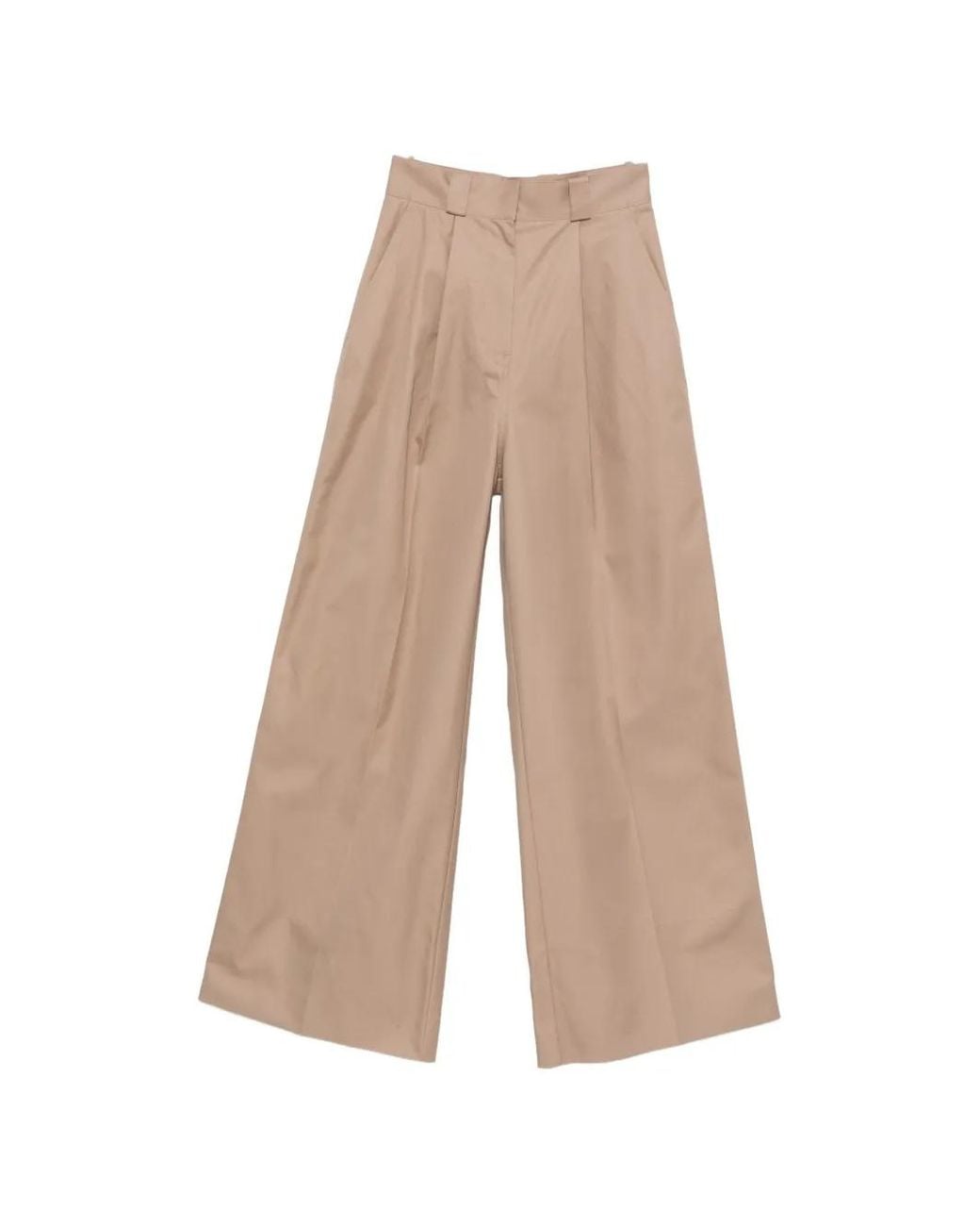 Balenciaga Natural Cotton High-Waisted Trousers