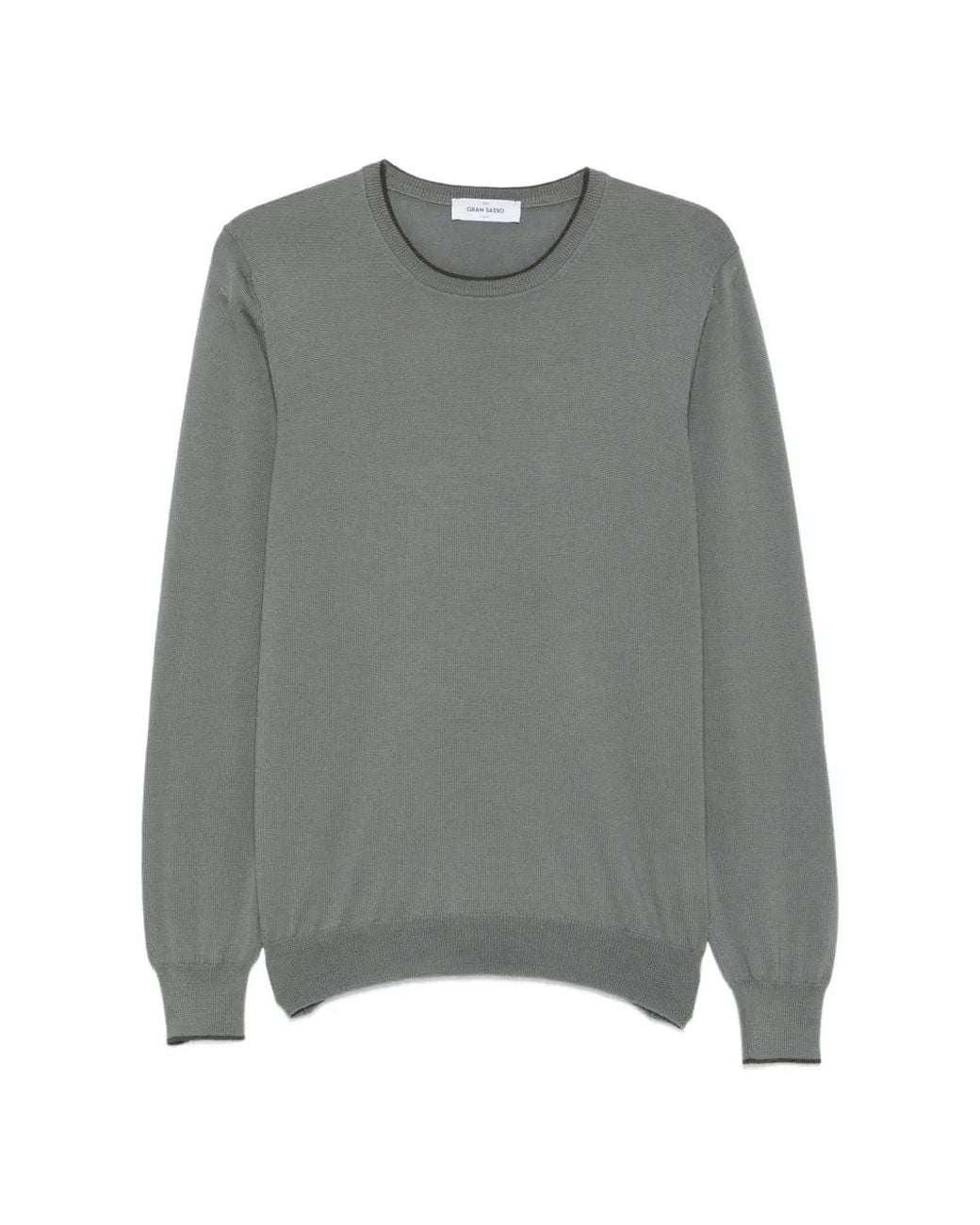 Gran Sasso Gray Elbow-Patch Sweater for men