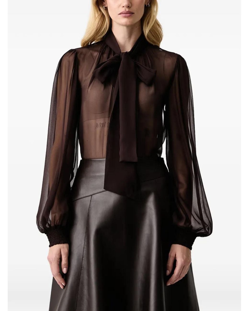 retroféte Black Hasli Sheer Shirt