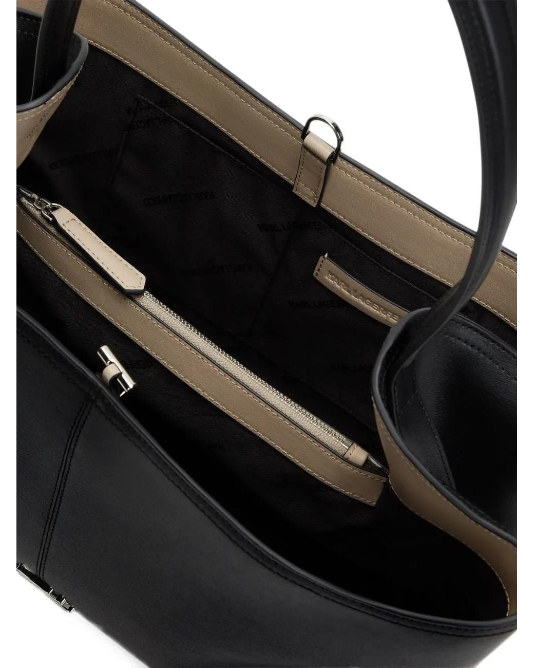 Karl Lagerfeld Black K/Autograph Enamel Tote Bag