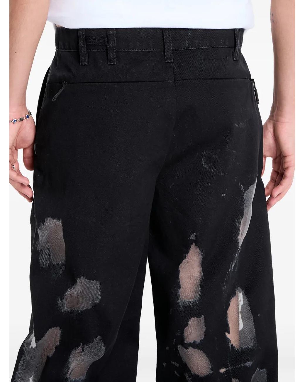 HELIOT EMIL Black Gallop Pattern Trousers for men