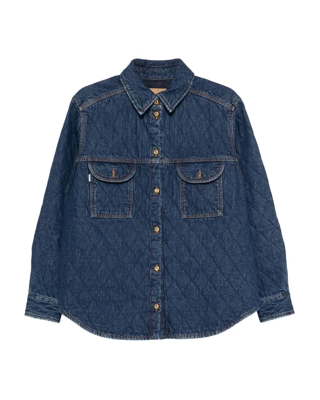 Blazé Milano Blue Quilted Denim Shirt