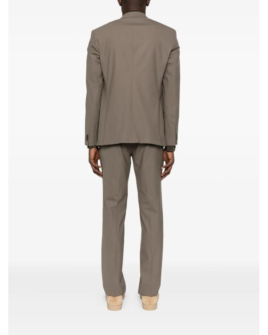 HUGO Brown Wool Blend Single-Breasted Suit for men