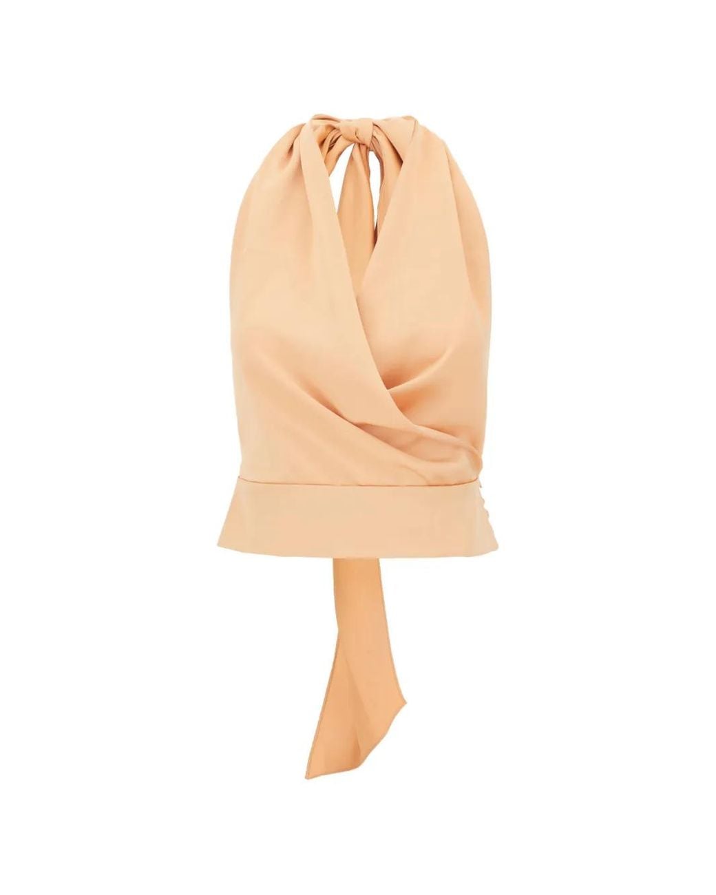 ANDAMANE White Halterneck Wrap-Style Top