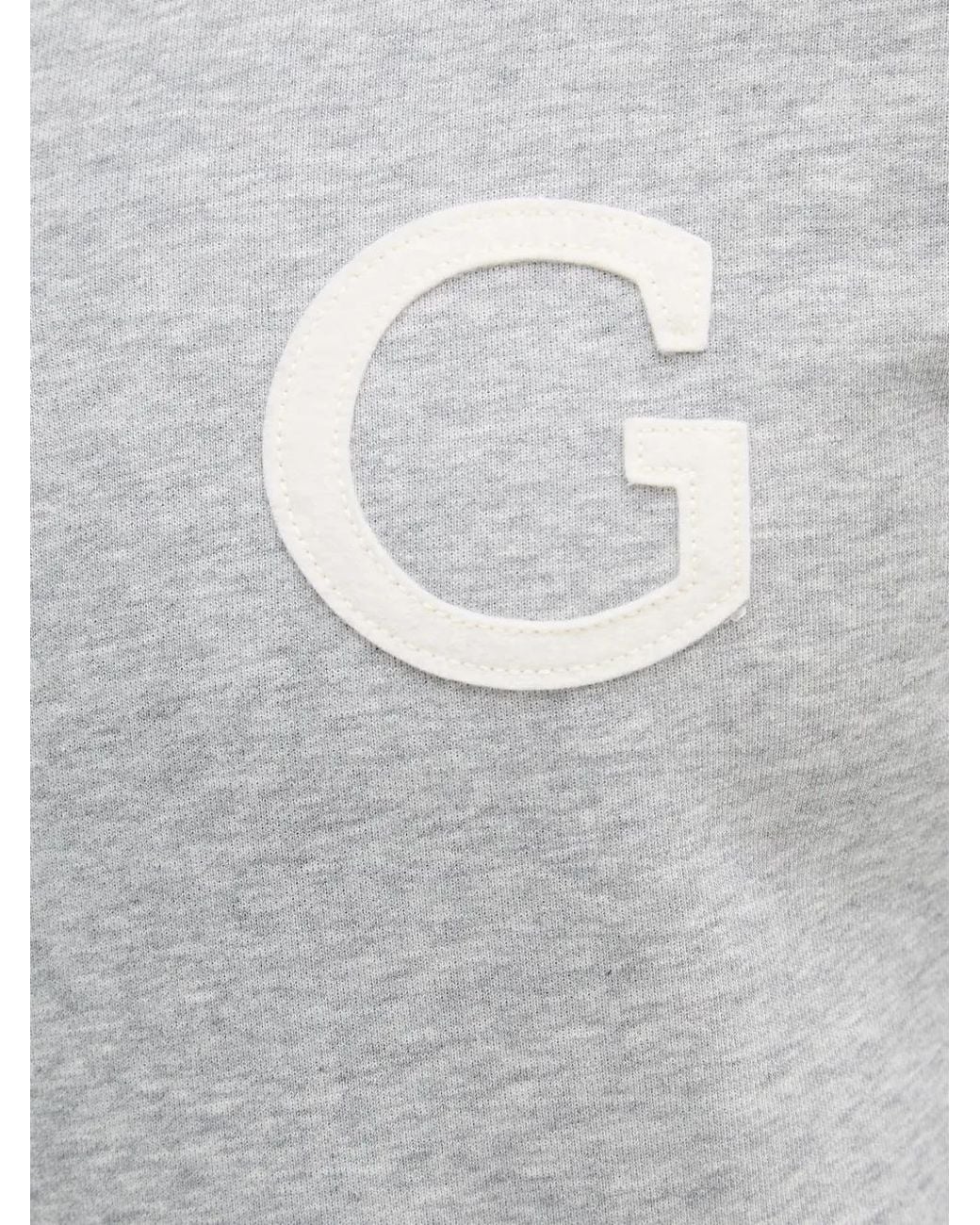 Gant Gray Logo-Patch Quarter-Zip Sweater for men