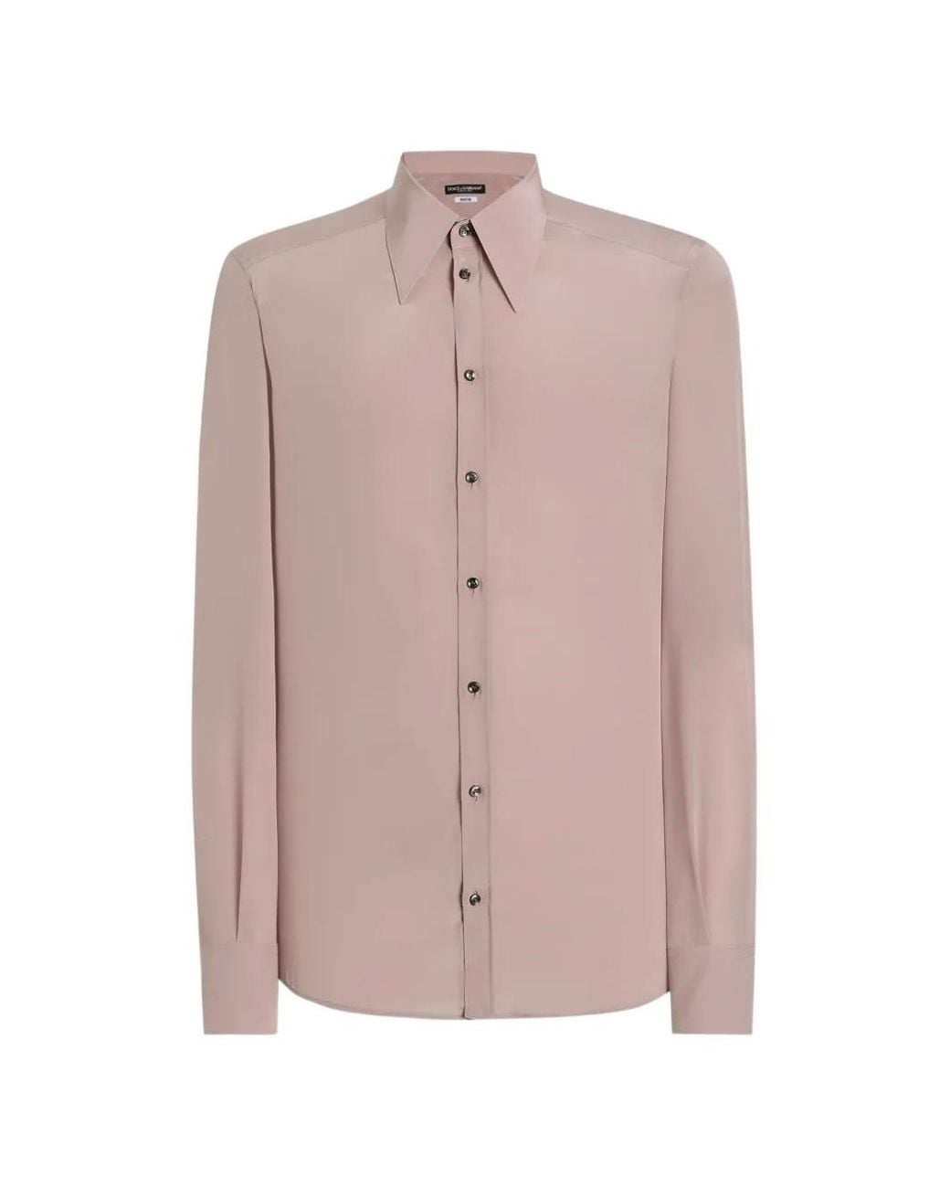 Dolce & Gabbana Pink Silk Crêpe De Chine Shirt for men