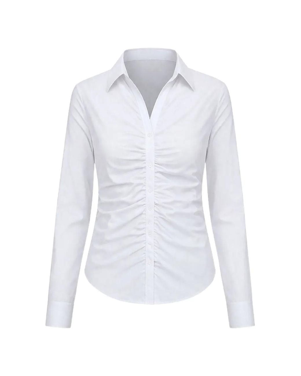 Guess White Gathered Shirt