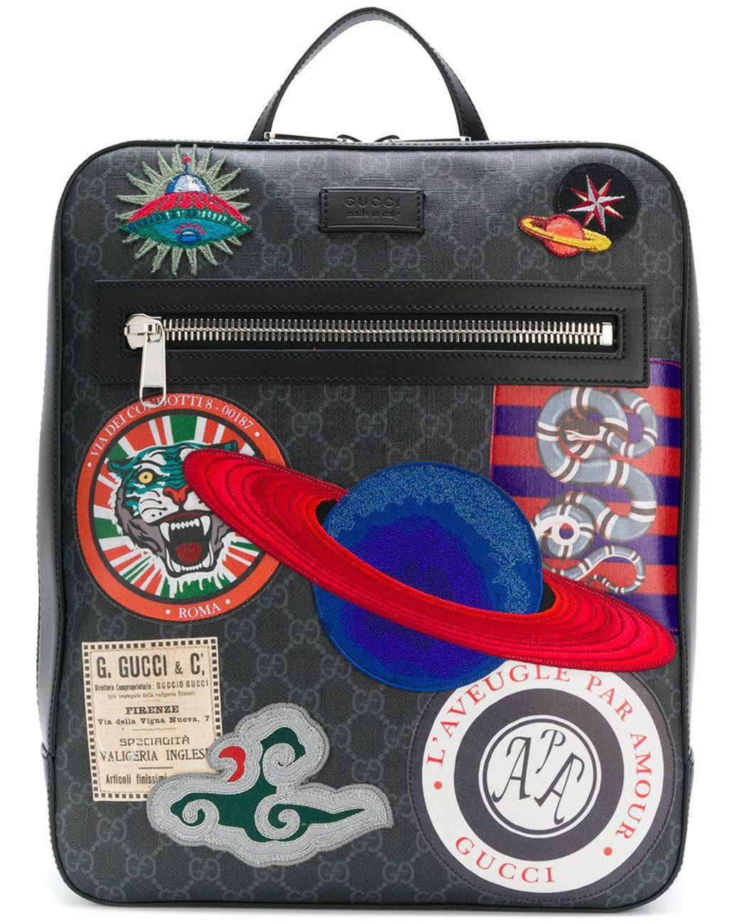 Gucci Gg Supreme Night Courier Backpack in Black for Men Lyst