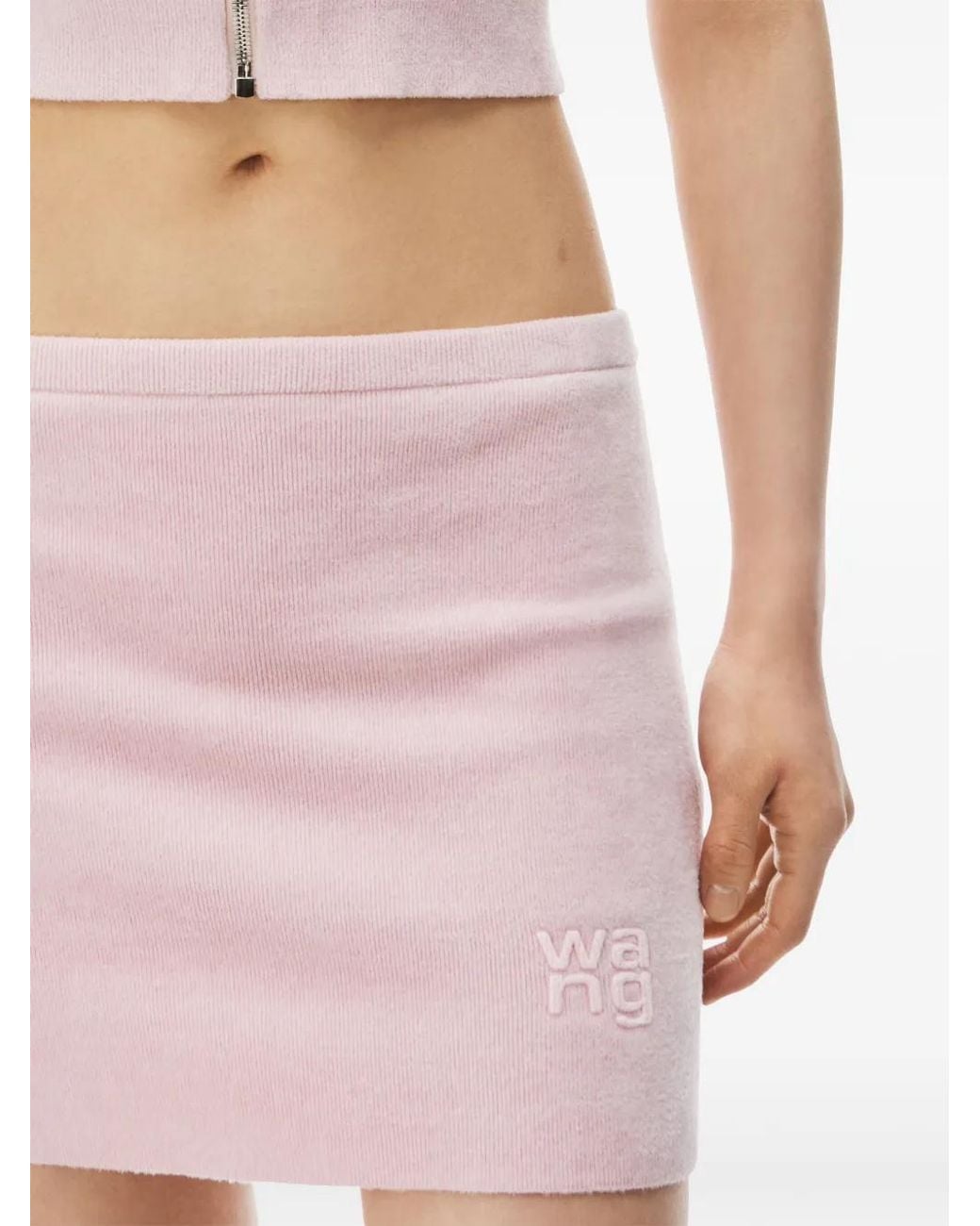Alexander Wang Pink Logo-Embossed Mini Skirt