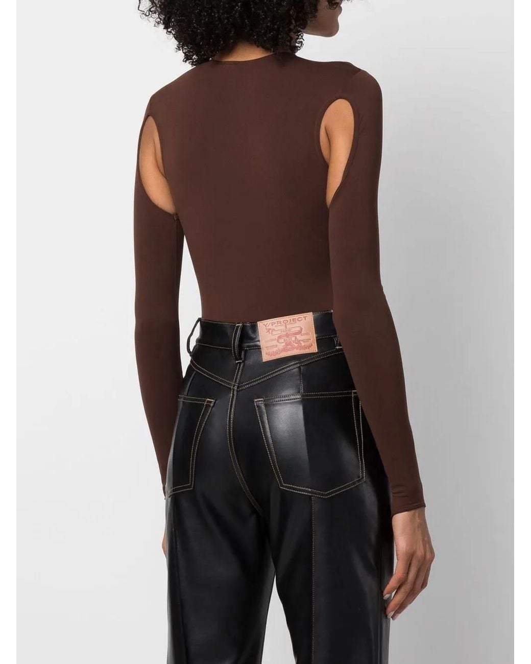 ANDREADAMO Brown Cut-Out Detail Shirt