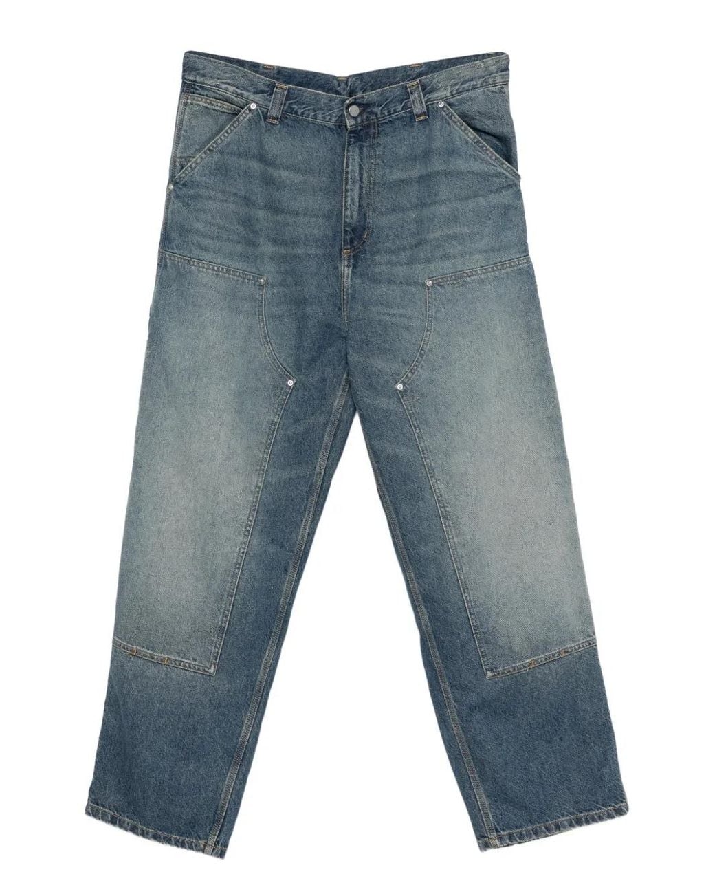 Carhartt Blue Panelled Cotton Denim Jeans for men