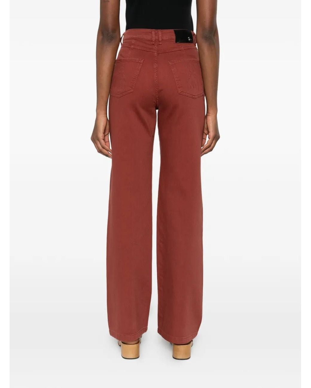 Patrizia Pepe Red High Waist Straight Jeans