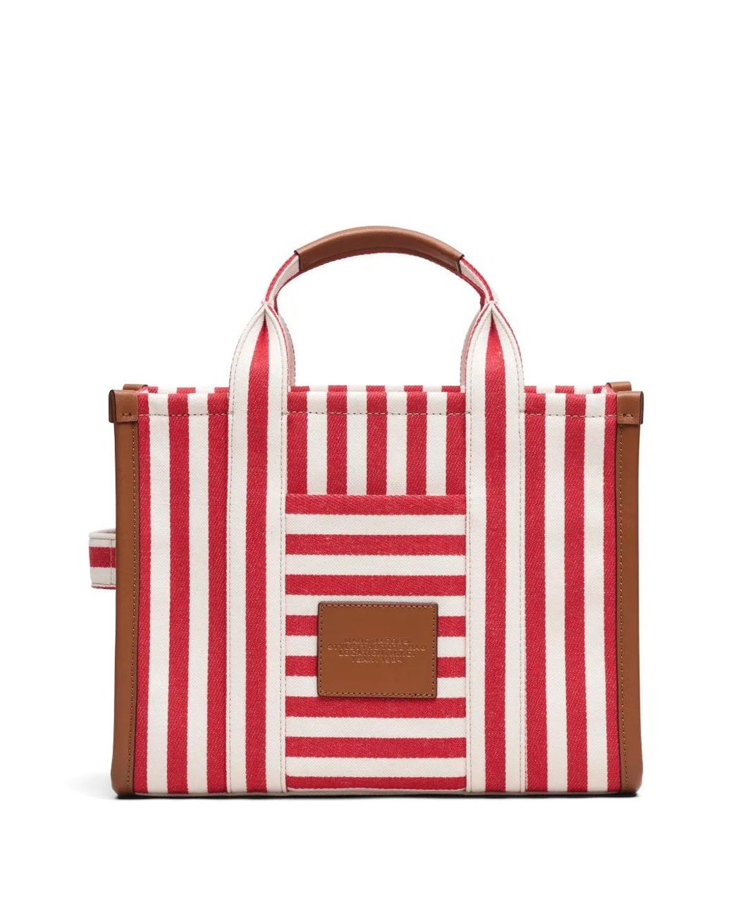 Marc Jacobs Red The Stripe Canvas Medium Tote Bag