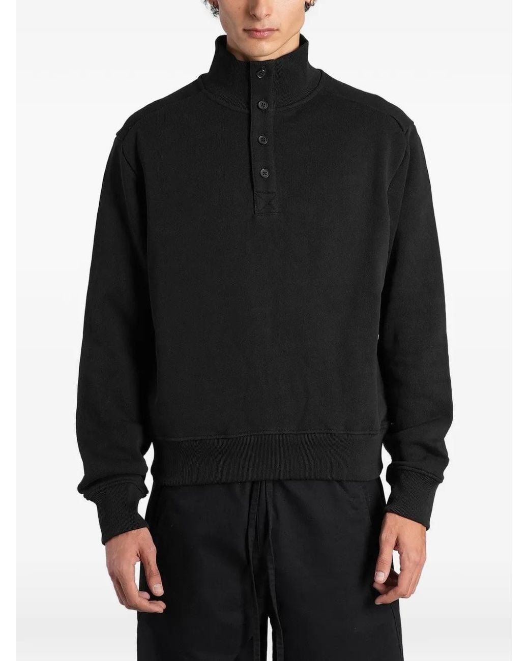 Entire studios Black Button-Up Funnel-Neck Sweater for men