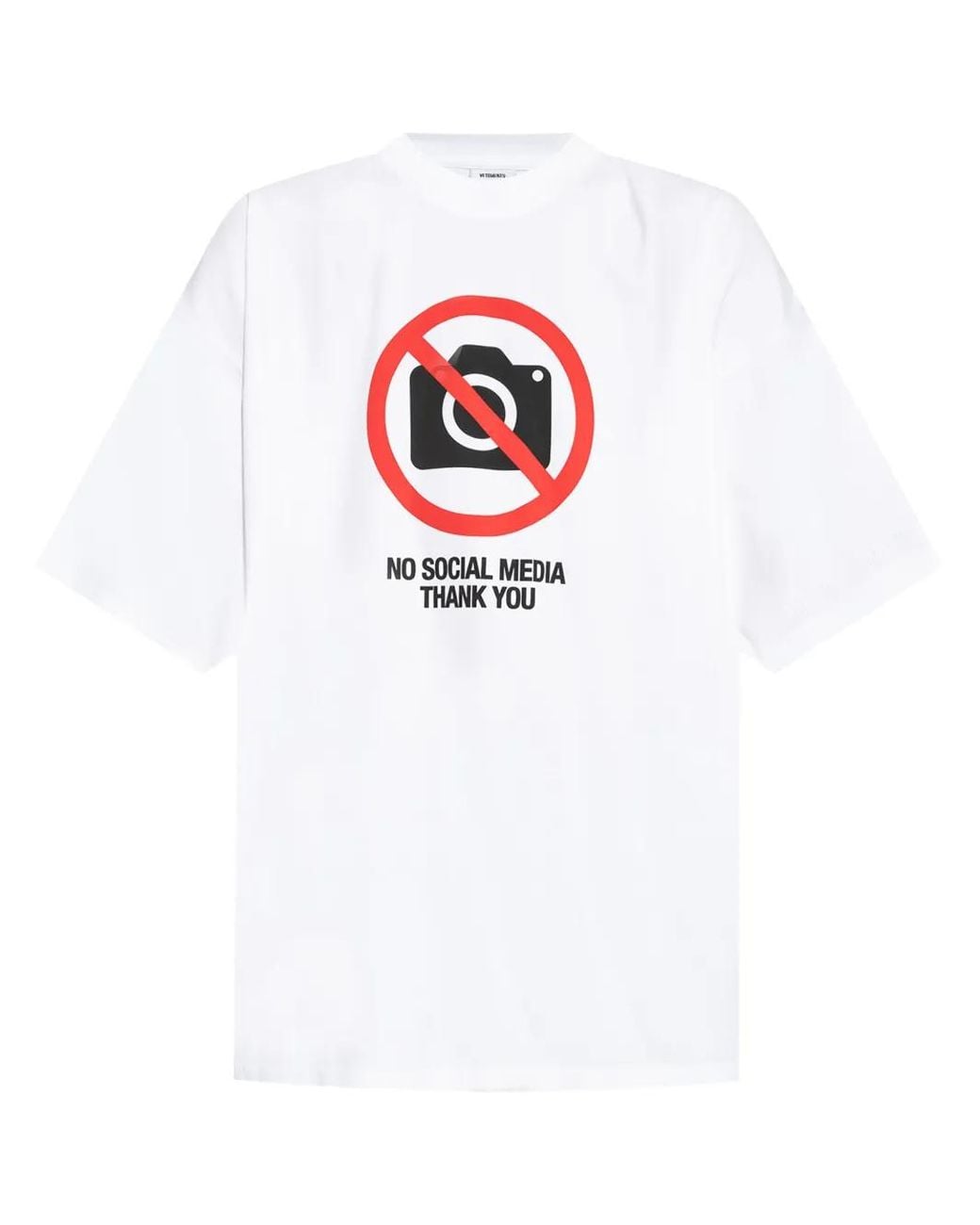 Vetements No Social Media T-Shirt in White for Men | Lyst