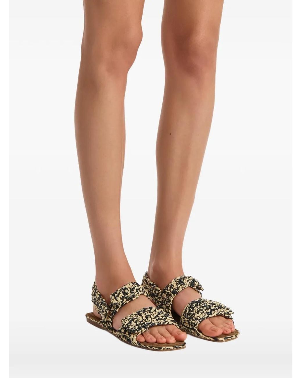 Khaite White Textured Sandals
