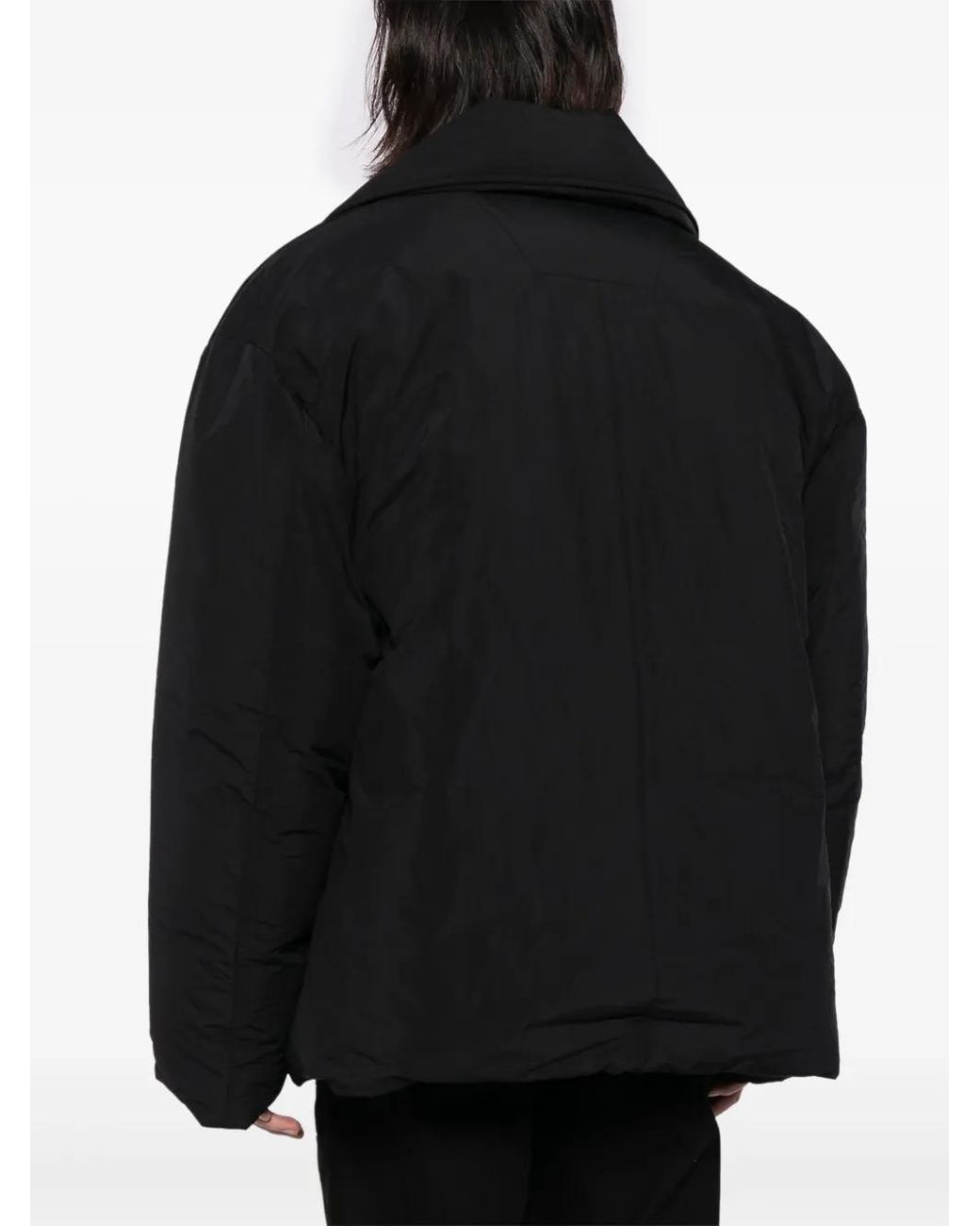 Juun.J Black Notched-Lapels Padded Jacket for men