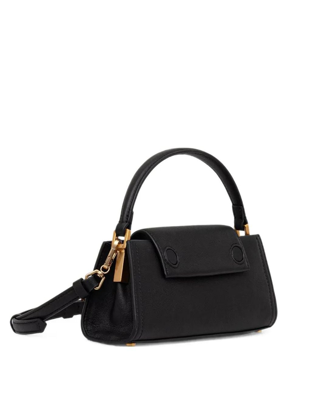 Karl Lagerfeld Black Logo-Plaque Leather Shoulder Bag