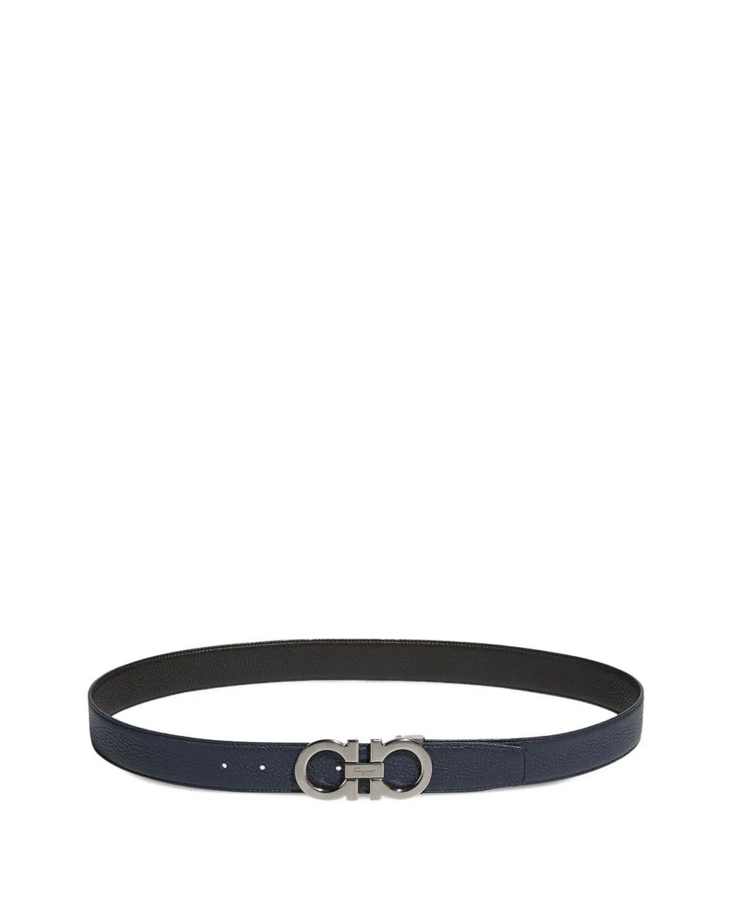 Ferragamo White Gancini-Buckle Leather Belt