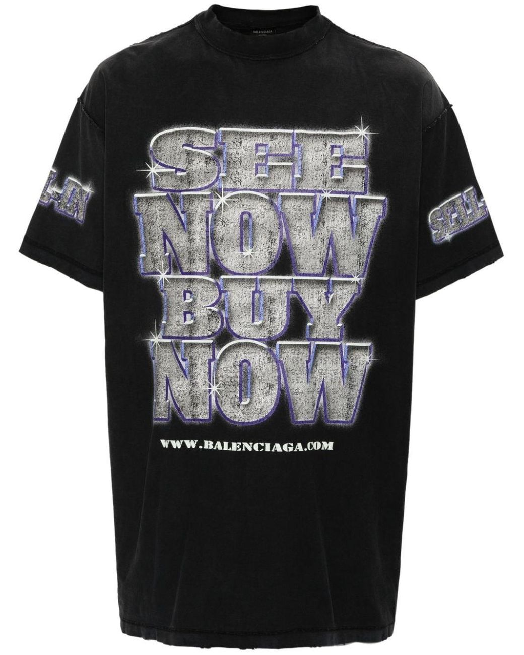 BALENCIAGA＊SNBN T-SHIRT＊送料込 BALENCIAGA Snbn T-shirt Large Fit in Blue | REVERSIBLE