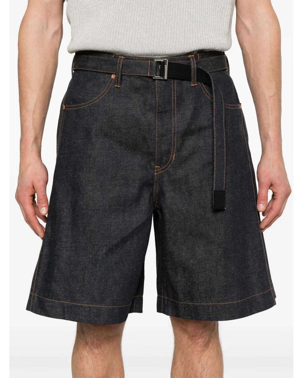 Sacai Black Denim Shorts for men