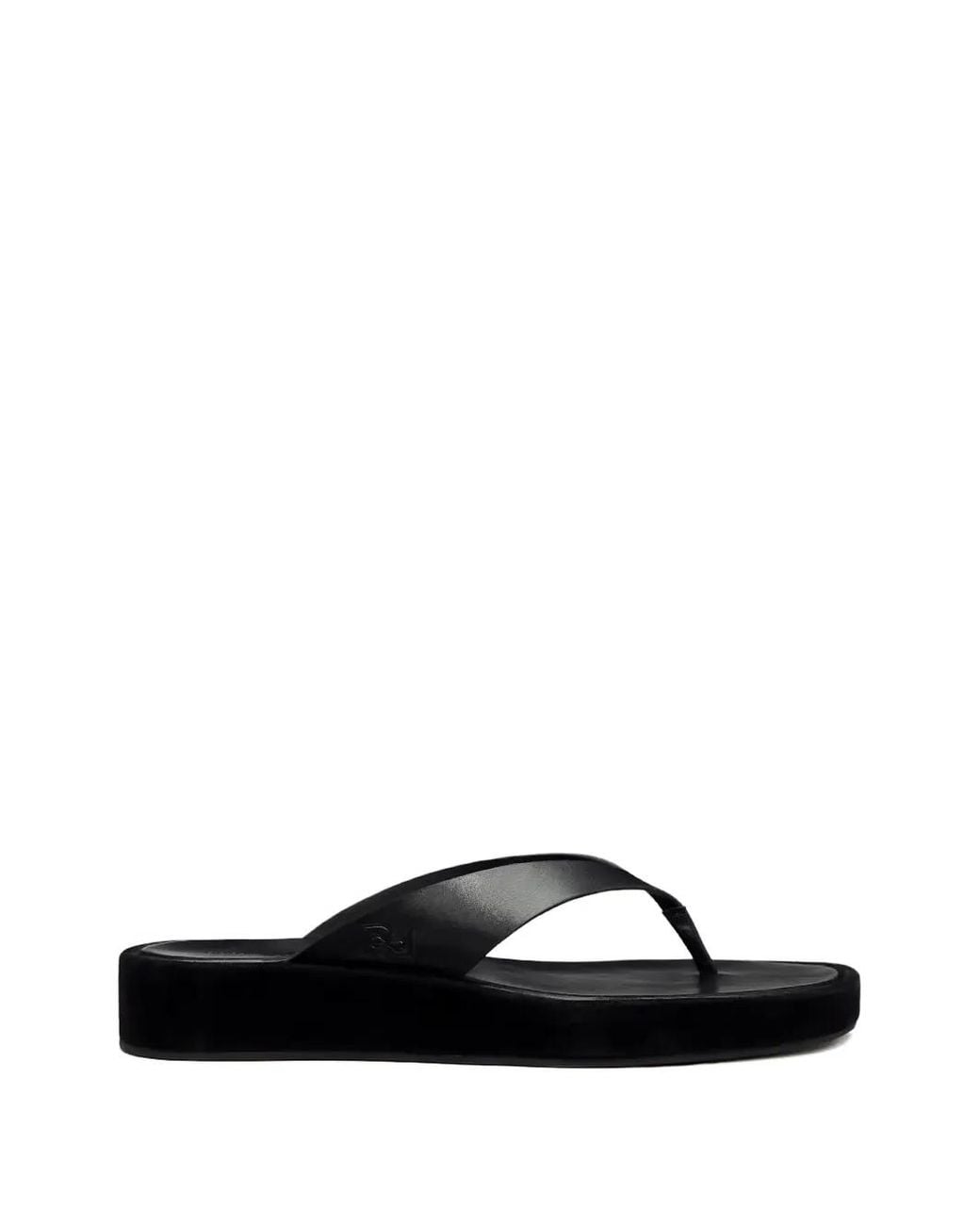 Reformation Black Eden Platform Thong Sandals