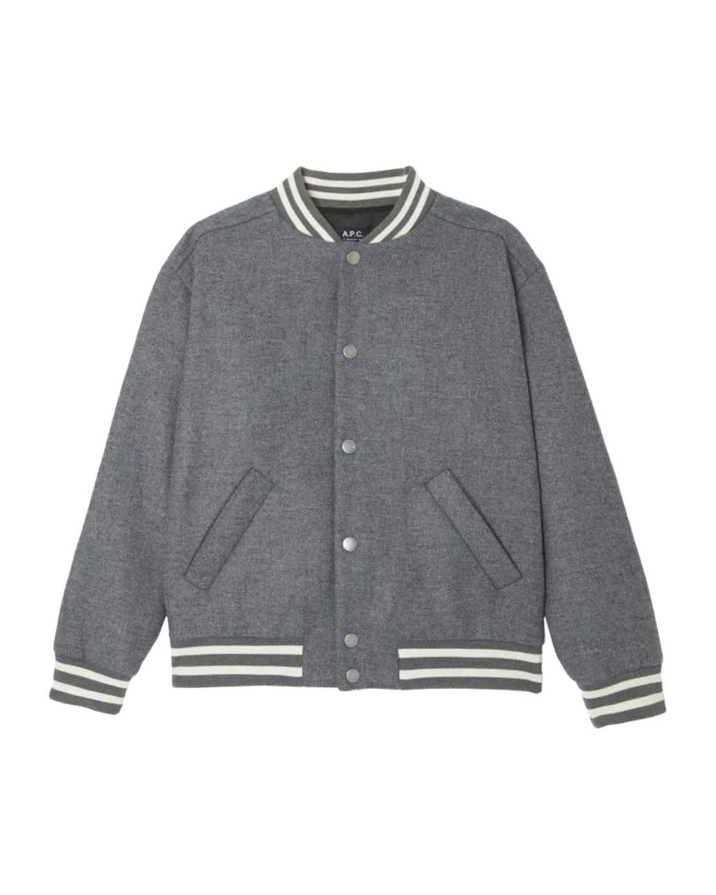 A.P.C. Gray Micky Striped Blouson Jacket for men
