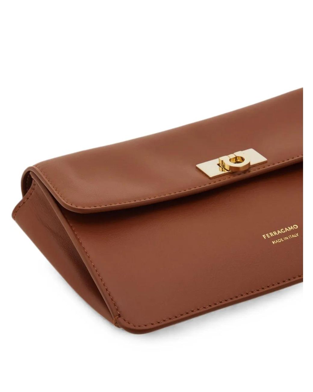 Ferragamo Brown Flat Gancini Minibag