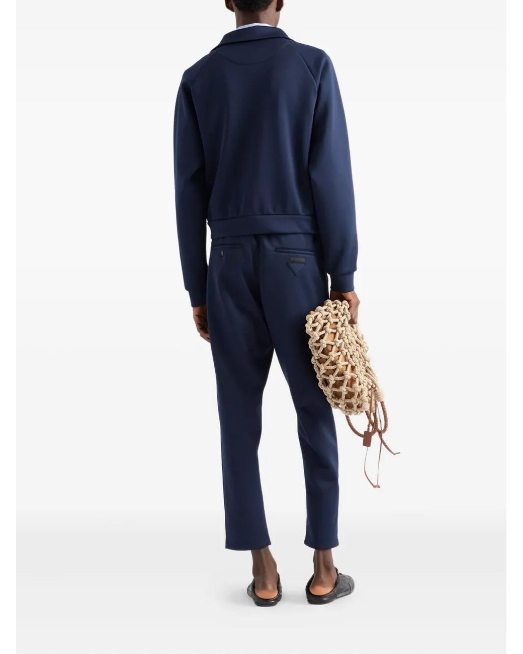 Prada Blue Technical Fleece Trousers for men