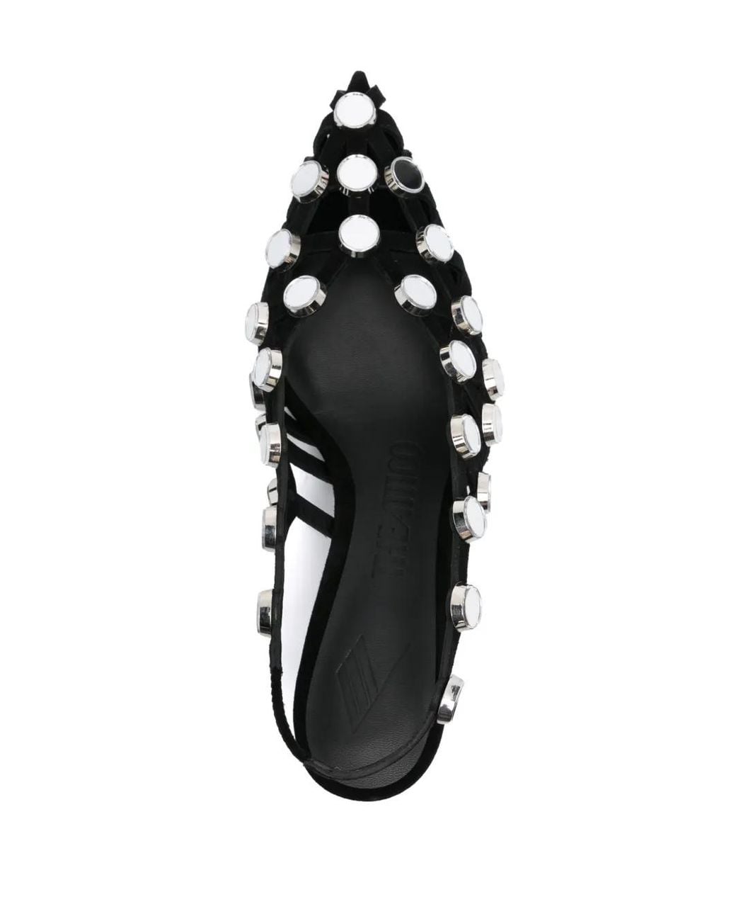 The Attico Black Suede Grid Slingback With Inserts