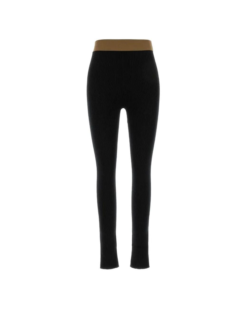 Uma Wang Black Ribbed-Knit Leggings