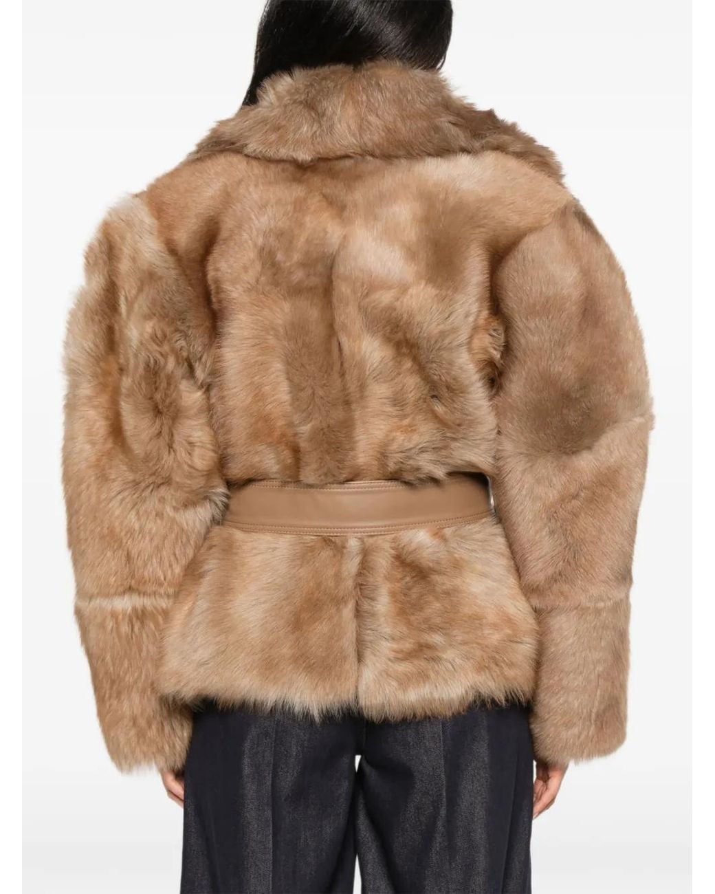 Zimmermann Brown Valiant Belted Shearling Jacket