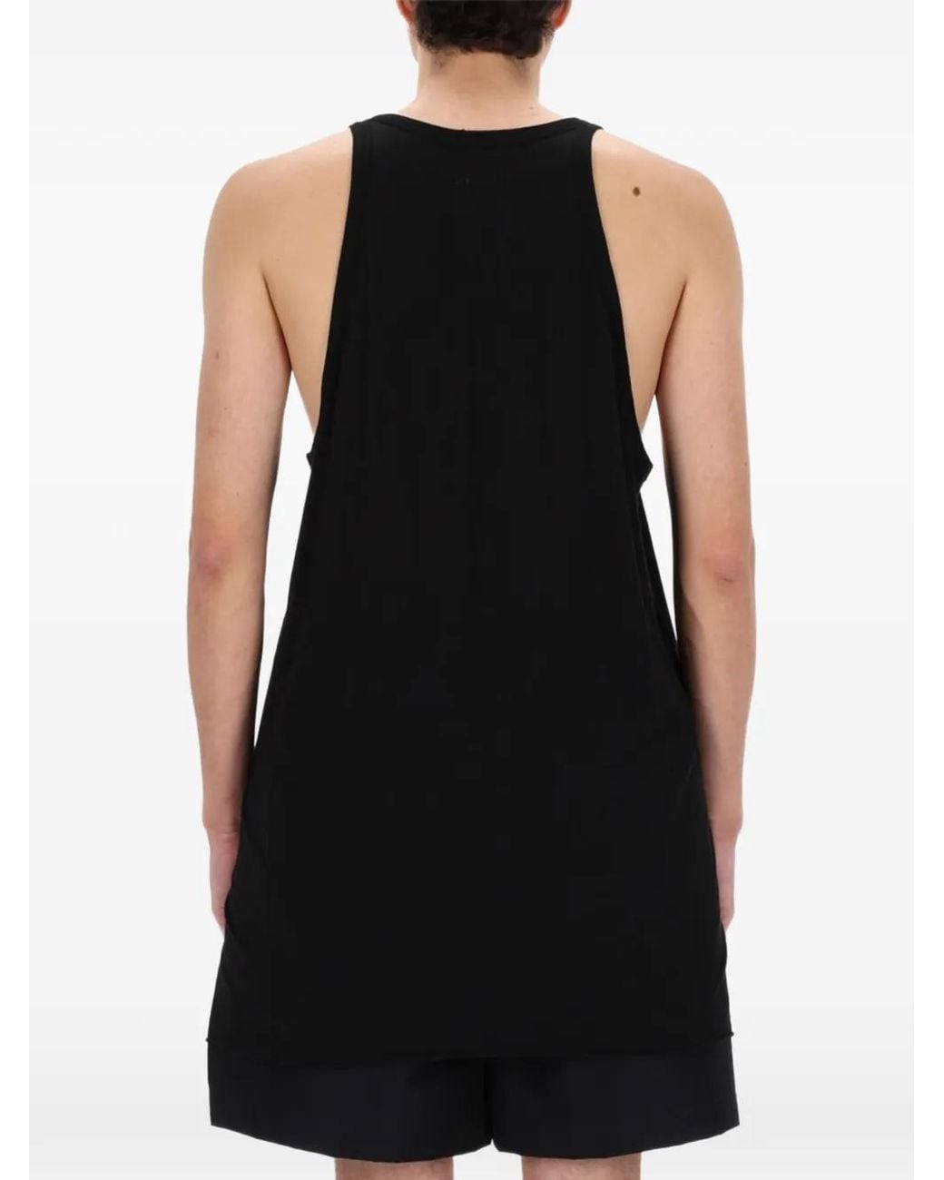 Rick Owens Black Temple Open Pony Tank for men