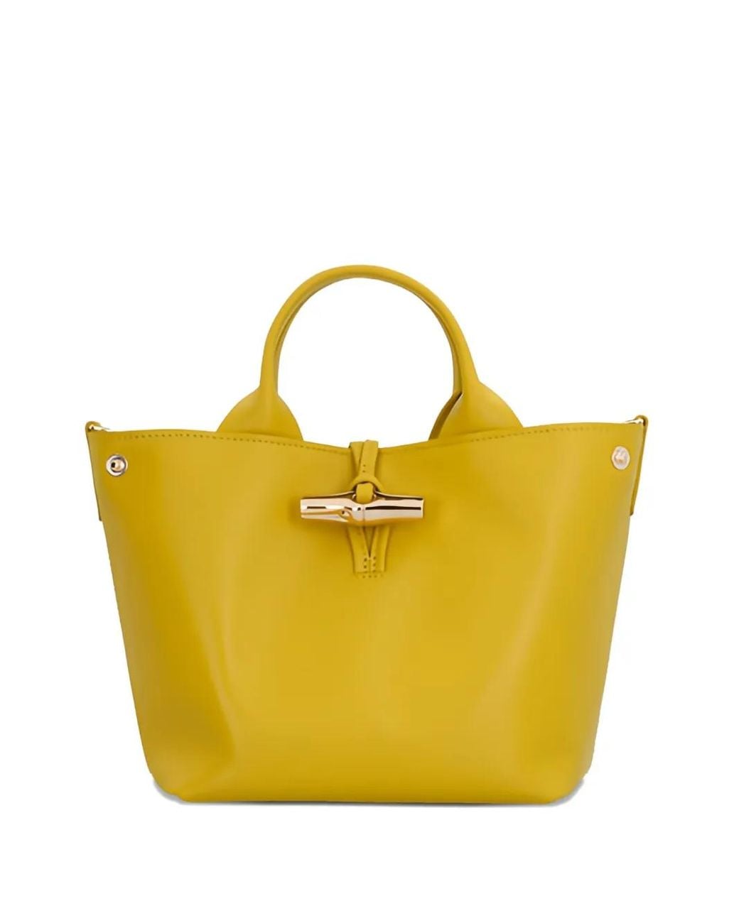 Longchamp Yellow Small Roseau Tote Bag