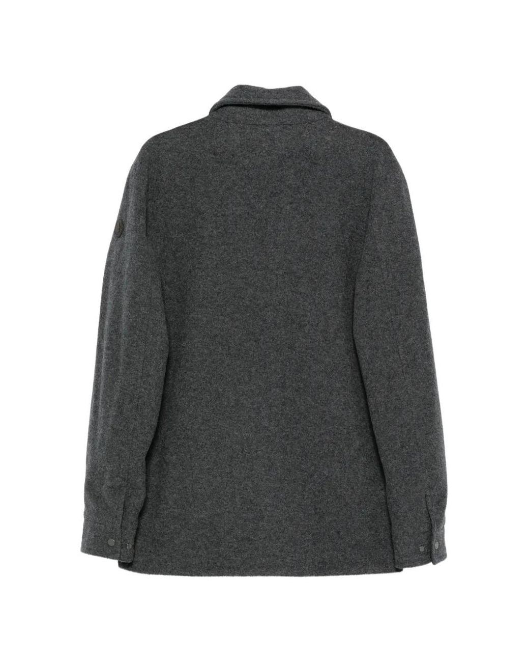 Moncler Black Button-Up Coat for men