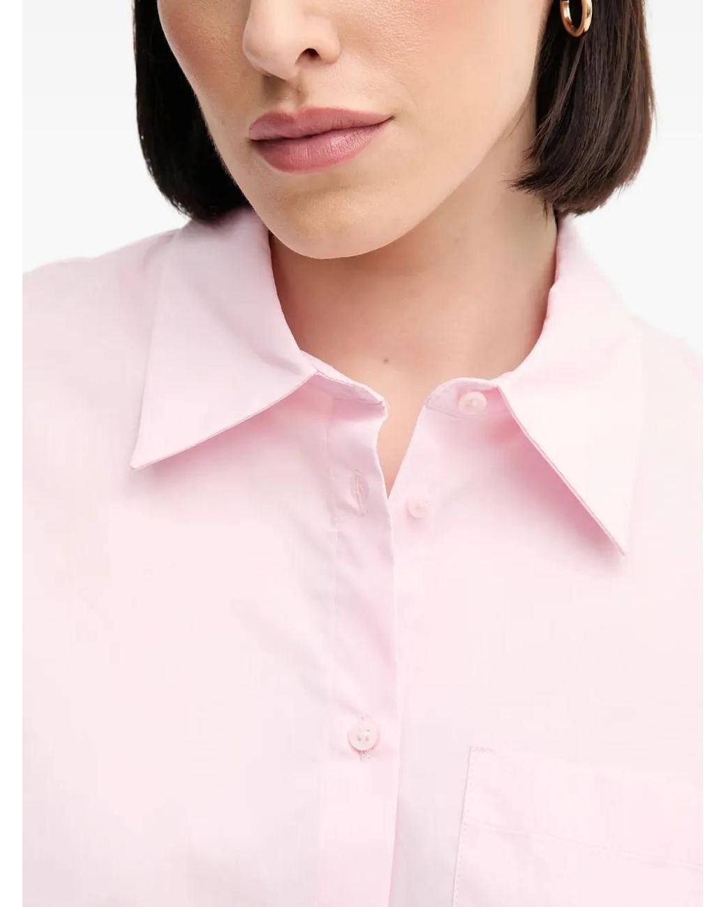 Sisley Pink Pleated-Back Short-Sleeve Shirt