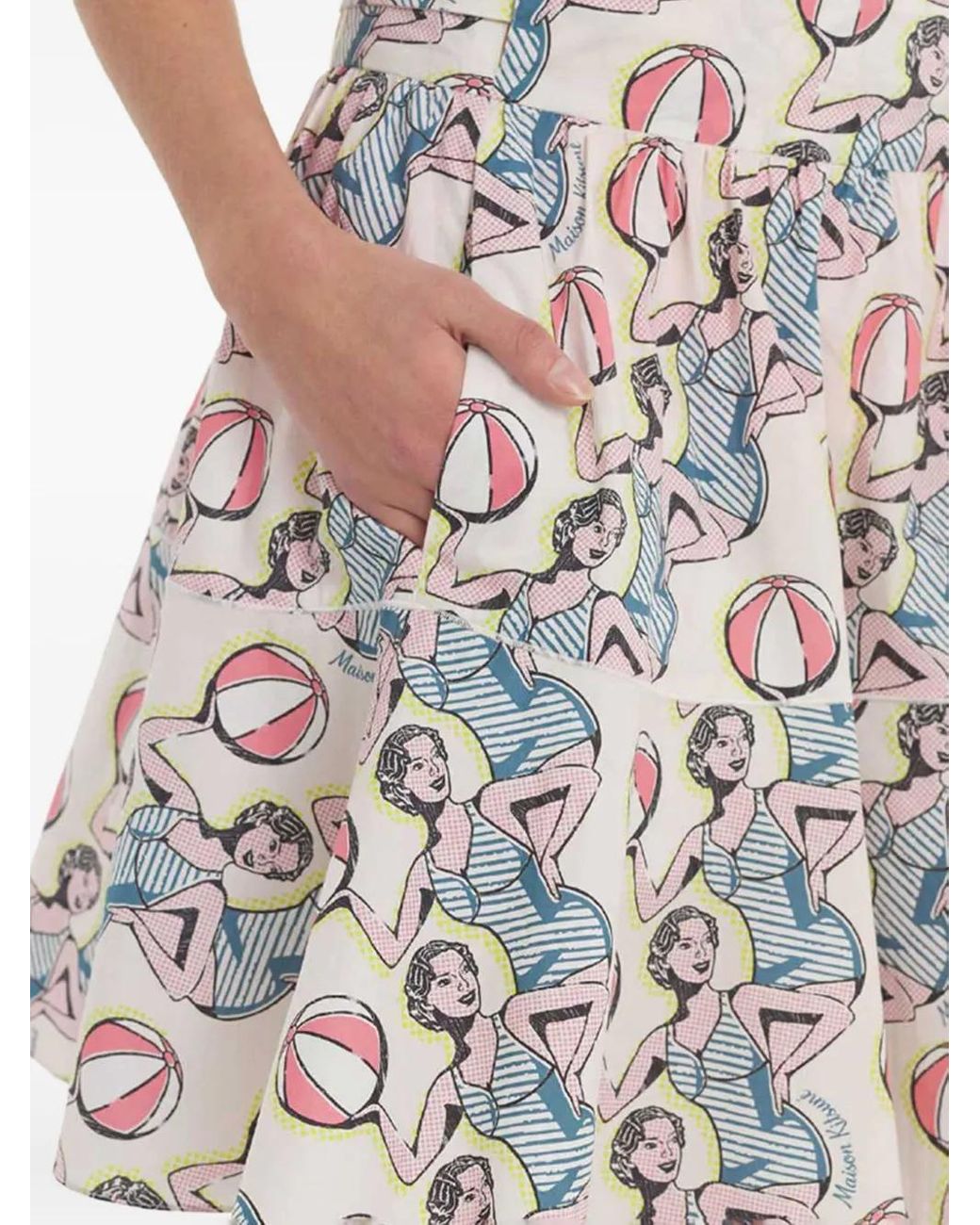 Maison Kitsuné White Printed Skirt