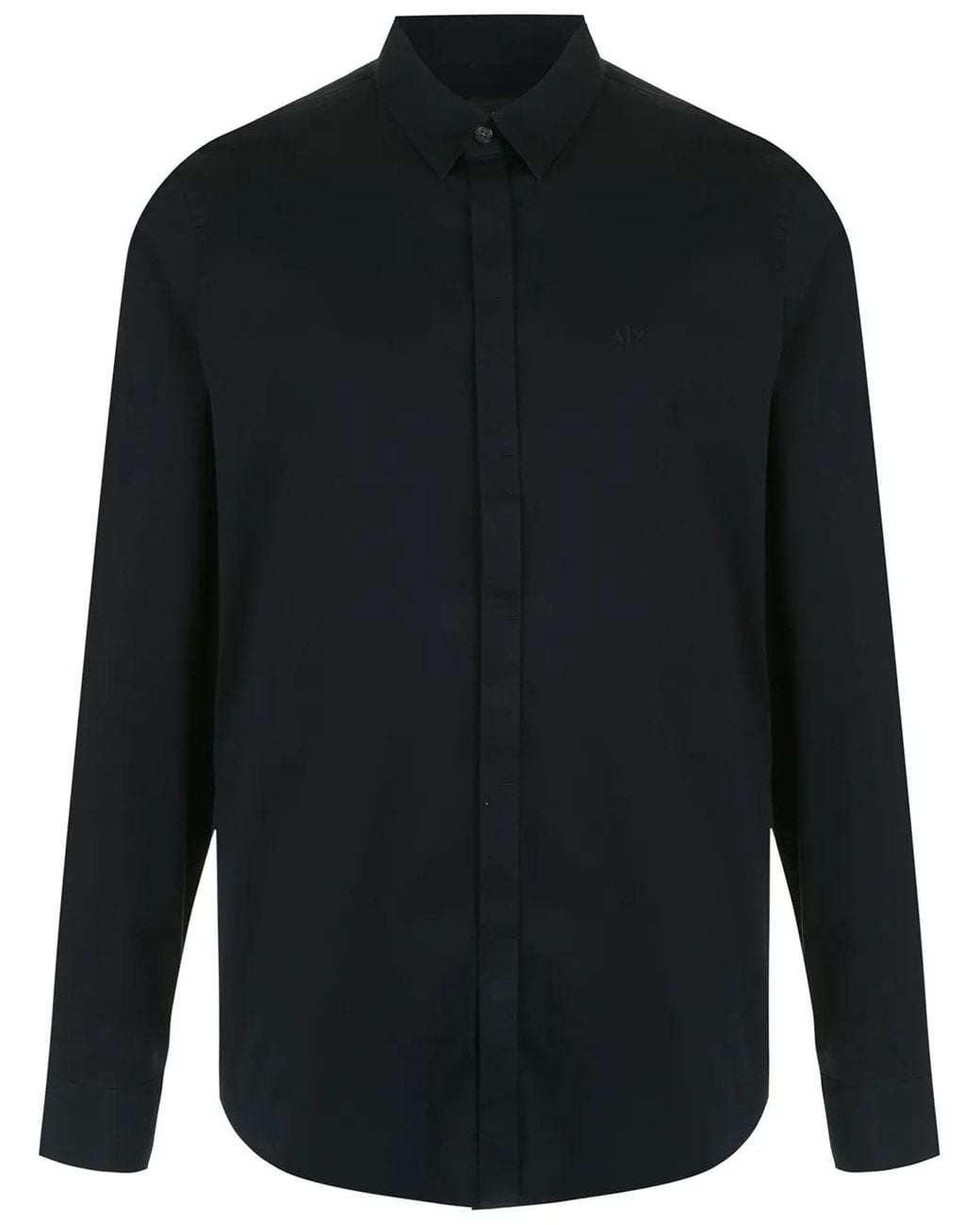ARMANI EXCHANGE Blue Concealed Front Shirt for men