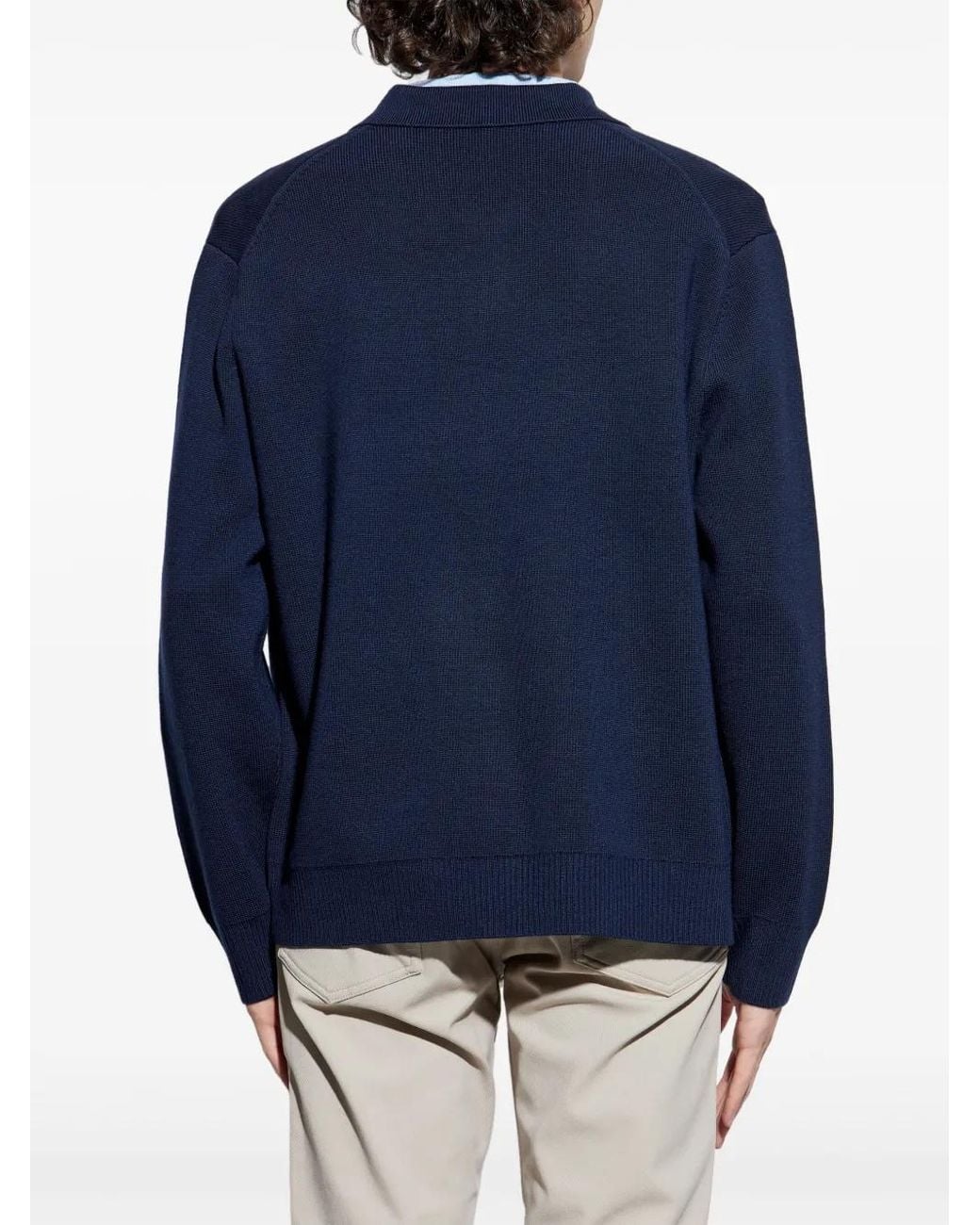 Theory Blue Zip-Up Cardigan for men