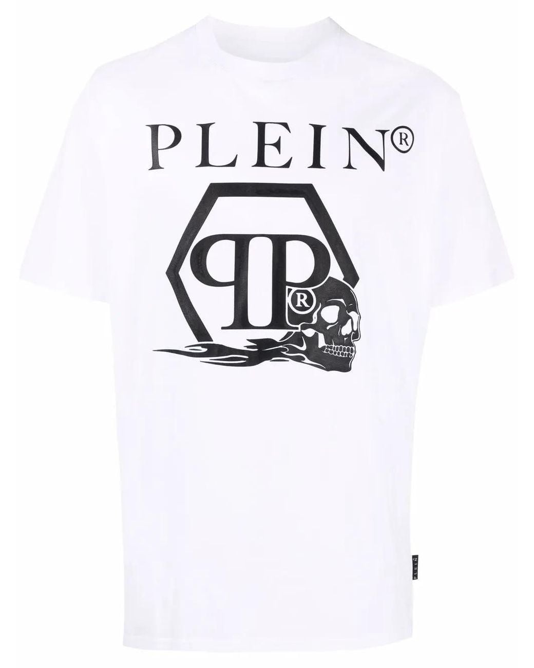Philipp Plein White Skull And Logo-Print T-Shirt